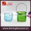 9.5x9.5x10cm Glass Candle Holder with Black Wire Handle