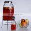 hot sale beverage used glass dispenser with metal stand or ceramic stand