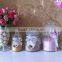 750ml 500ml 350ml customed glass candle jar with mushroom lid
