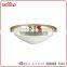New houseware products durable beautiful floral rim deep melamine plastic bowl white