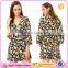 2015 Fashion Girls Long Sleeve Wrap Floral Printed Playsuits