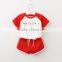 2017 Bulk wholesale girls summer clothing set raglan sleeve t shirt and shorts sports style suits