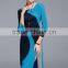 Lady multicolor fashion degisn crumple dresses with split hem