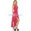Wholesale 2016 new design sleeveless long crinkle chiffon full length party dress