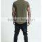 Hot Sale Streetwear Khaki 95% Cotton 5% Elastane Short Sleeve Curved Hem T Shirt OEM Gym Fitted Longline T Shirt