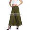 Hot sale midi cut women summer culotte fashion 100% polyester high rise ladies wide leg pants 2017