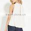 2016 guangzhou shandao oem service summer new design casual chiffon plain dyed sleeveless women pleated manufacturers top