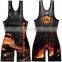 custom 100% polyester orange wrestling singlets