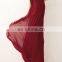 CHEFON High neck chiffon red evening dresses long