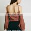 High quality ladies cotton off the shoulder top, bell sleeve top