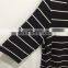 Bud silk joining together lady's T-shirt sleeve in black and white stripes