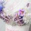 Aidocrystal Mermaid Sea style rhinestone flower Rave Party performance bra top Fancy Dress