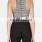 womens stringer tank top white black stripe tank top custom high quality