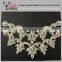 Professional Factory wholesale White Silver Beaded Crystal Rhinestone garment Applique Iron-On