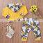 "LITTLE MISS SASSY PANTS" 2pcs/set Kids Baby Clothes Set BABY YELLOW FLORAL PRINT HOODIES & PANTS OUTFITS 100% COTTON