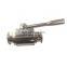 DIN/SMS/3A Sanitary 2 way Ball Valve Triclamp End With Stainless Steel Handle Forged Valve Body