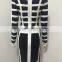 2015 New Luury Black and White Women Long Sleeve bodycon party dresss sey Knee-length Bandage Dress wholesale drop ship