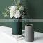 Custom Grey Living Room Large morandi stripe Ribbed Modern Nordic Style Matte Flower Ceramic Vase for Wedding Home Decor