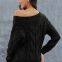 Long sleeve off-shoulder loose pullover sweater