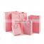 Custom Pink Shopping Mini Gloss Gift Small Paper Bag Logo Pink Paperbag With Handle