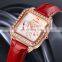 Luxury Brand SKMEI 1768 Leather Quartz Watch Ladies Dress Diamond Wristwatch Casual Women Bracelet Watch