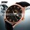 Skmei 9091 Water resistant leather strap men quartz watch movement
