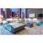 Modern LED Lighting Leather sofa u shaped set sectional sofas