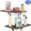 Living Room Rustic Corner Floating Shelves Set of 2 Corner Wall Shelf Wood Rustic Decor Corner Shelves for Wall