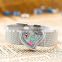 18mm slide heart locket bracelet bangles stainless steel