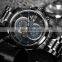 CADISEN 9054 Classic black metal stainless steel strap day showed quartz analog waterproof fashion watch man