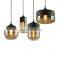Chandelier Lamp Pendant Ceiling 1.5 m Crystal Droppers Black Metal Frame Light