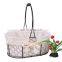 Wholesale Home Decor Picnic Oval Dark Brown Metal Wire Fabric Food Fruit Bread Mix Storage Flower Basket With Handles Flower Vase