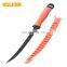 New Outdoor Fishing Tool Fishing Knife TPR&ABS Handle Non-slip Portable Fillet Knife Black Coated Stainless Steel Fish Knife