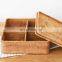 High Quality Rattan Woven Storage Basket With Cover 4 compartments Wicker Cosmetic Storage Basket Wholesale Supplier