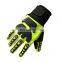 Hi-Vis Cotton Chore Palm TPR Knuckle Resistant Protection Drilling Gas Work Oilfield Impact Gloves