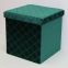 Foldable storage pressed velvet ottoman-Green