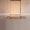 Iron Acrylic Golden Hanging Suspend Lamp Pendant Wave Chandelier for Dining Room Villa Hotel Bar Restaurant Decorative Lights
