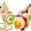 Colorful Walk-A-Long Toy 6 Wheels Pulling Wooden Walking Toys