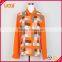 Fashion Lady Tops & Blouses Printing Polo Long Sleeve Striped Wrap Style Pattern Lady Shift Blouse For Women