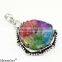 Vintage Rainbow Solar Quartz 925 Sterling Silver Unisex Fashion Necklace Pendant