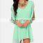 Europe Summer Women's Fashion New Mini v-Neck Chiffon Loose A-Line Dress