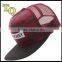 Red Wine Flat Brim Trucker Cap With Foam Mesh Hat