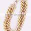 Wholesale rose gold two color cowboy cuban link chain necklace GJ-095