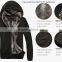 2015 hot sale Mens knitted hooded cardigan woth fleece lining