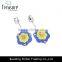 Chinese ethnic jewelry yellow acrylic flower dangle stud earrings jewelry 2015