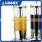 Sunnex High Quality Stylish Highly Polished Transparent container Half Moon Bay Shape Triple 3 LTR/3.18 U.S.Qt Juice Dispener