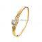Newest Special Rose or Yellow Gold Plated Stainless Steel Crystal Rhinestone Bangle