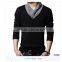 New style long line t shirt men long sleeves collar t-shirt