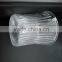 Cylinder shaped decorative clear glass flower vase with stripe pattern