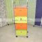 High Quality Non Woven Fabric Collecting 4 Drawers Cart with 4 Wheels